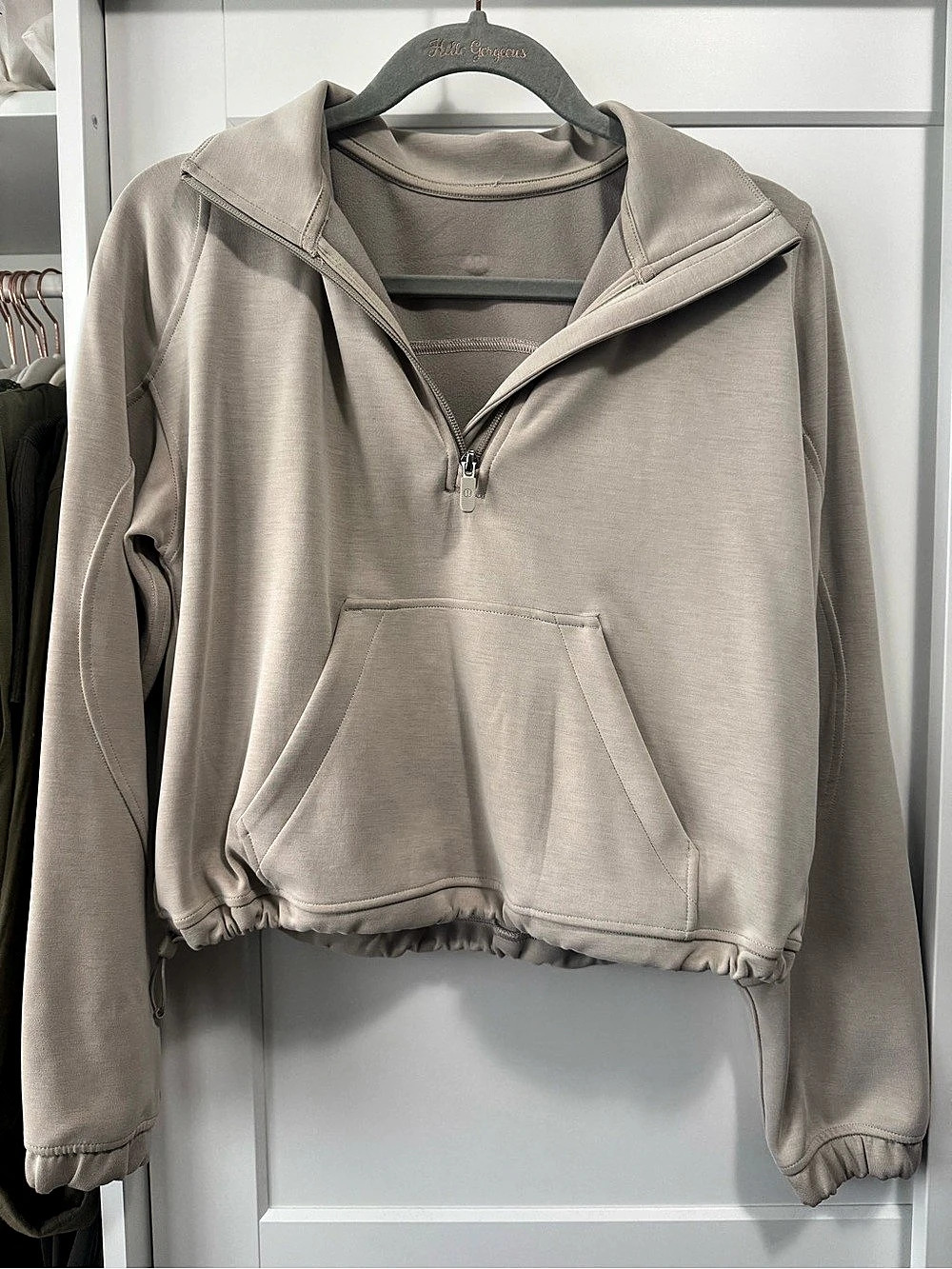 Lululemon brushed softstreme half zip in Riverstone